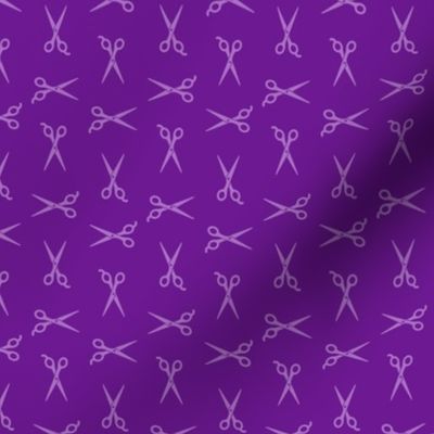 Salon Scissors Barbershop Shears in Monotone Purple Background (Mini Scale)