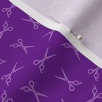 Salon Scissors Barbershop Shears in Monotone Purple Background (Mini Scale)