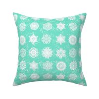 Twelve Days of Christmas Snowflakes Turquoise