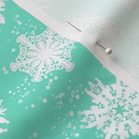 Twelve Days of Christmas Snowflakes Turquoise