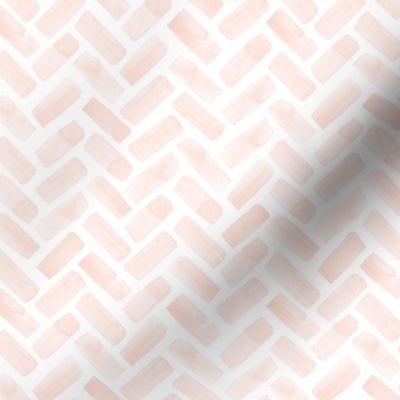 (small scale) watercolor herringbone - pink blush C20BS