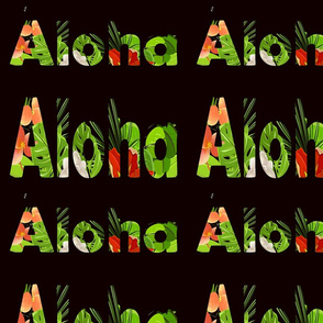 Aloha hidden Hawaii seamless pattern