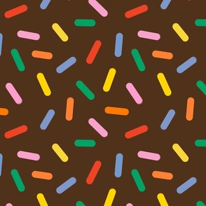 rainbow sprinkles on chocolate