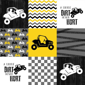 SxS//A little Dirt Never Hurt//Yellow - Wholecloth Cheater Quilt