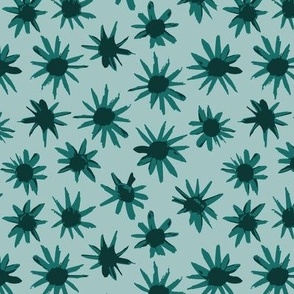 Star Flowers on Green - Small