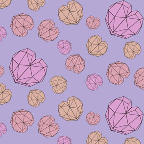 Geometric Valentine Half Drop (Purple)