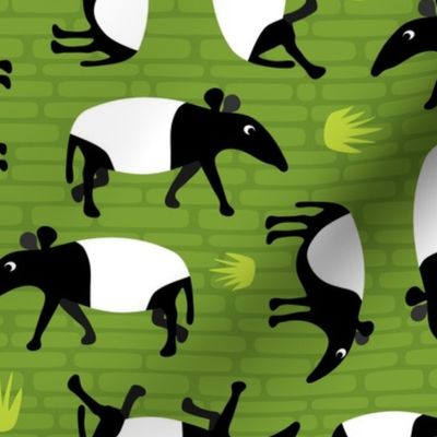 Tromping Tapirs in Lime Green