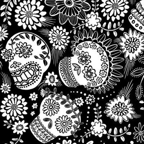 Sugar Skulls 1_wht-blk lg