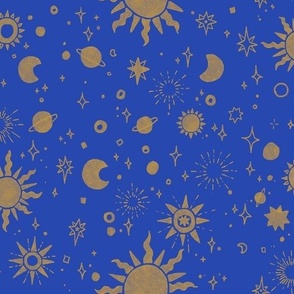 Celestial Suns - Cobalt Blue & Gold