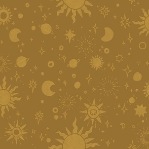 Celestial Suns - Dark Gold Brown Sienna
