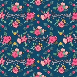 Vaccinated Vintage Florals Teal Extra small Scale