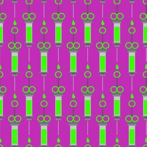 Vintage Syringe Green and Purple Small scale