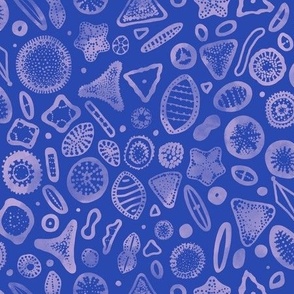 Diatoms - Microscopic STEM Science Algae Sea Life - Cobalt Blue & Pink