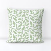 Orchard - Botanical Leaves Simplified White Green HEX CODE BECEAB Regular Scale