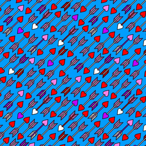 valentine arrows on blue