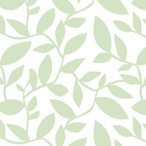Orchard - Botanical Leaves Simplified White Green HEX CODE D7E4C7  Regular Scale