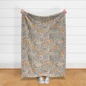 English Garden Floral - muted tan - large