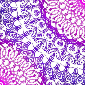 Purple Calligraphic Print