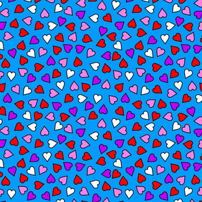 cute ditsy hearts on blue