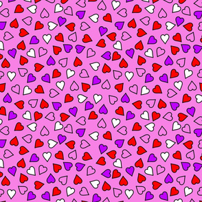 cute ditsy hearts on pink