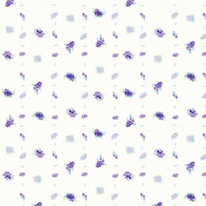 Purple and blue floral garden watercolor ditsy