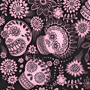 Sugar Skulls 1_pink/grey lg