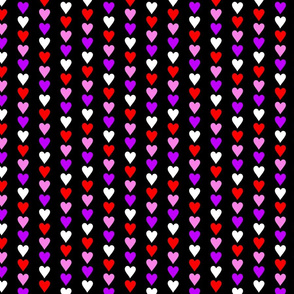 cute hearts stripe on black