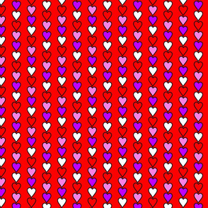 cute hearts stripe on red