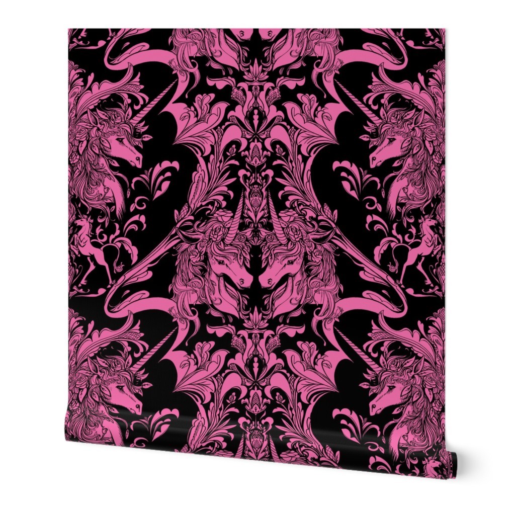 Unicorn Damask Pink Dark