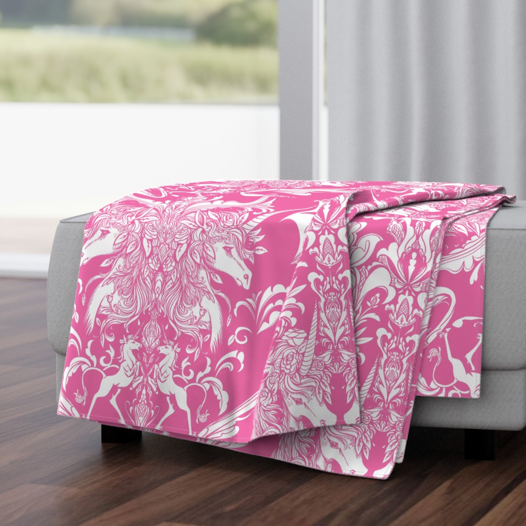 Unicorn Damask Pink Light