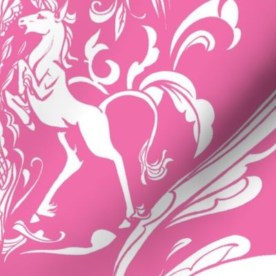 Unicorn Damask Pink Light