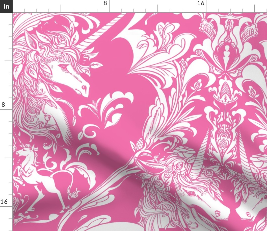 Unicorn Damask Pink Light