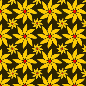 Sweet yellow flowers seamless pattern design