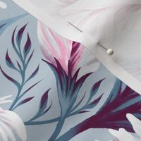 Hibiscus Butterflies - Light Blue Pink