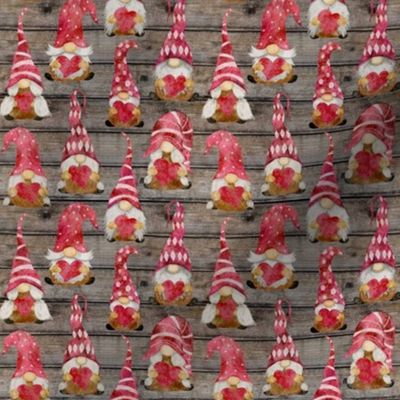Valentine Gnomes on Barn Wood - extra small scale 