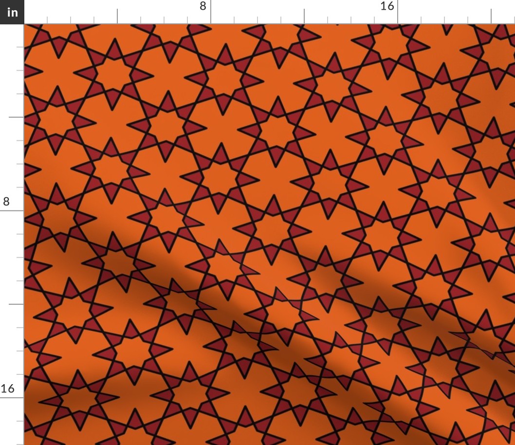 Geometric Pattern: Octagram: Blood Orange