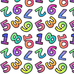Watercolour Numbers - on white