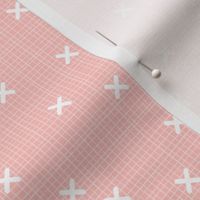 Azalea Pink Crosshatch Pattern w/ X's