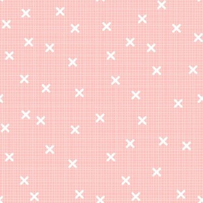 Azalea Pink Crosshatch Pattern w/ X's