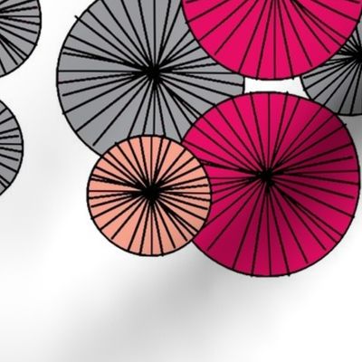 Umbrellas #2 pinksalmongreywhite
