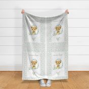 54” x 36” Lion Cub TWO Blanket Panels, MINKY size panel, Wild Animal Girls Bedding, Bible Verse Blanket, FABRIC MUST be 54” or WIDER, Two 24”x36” panels per yard