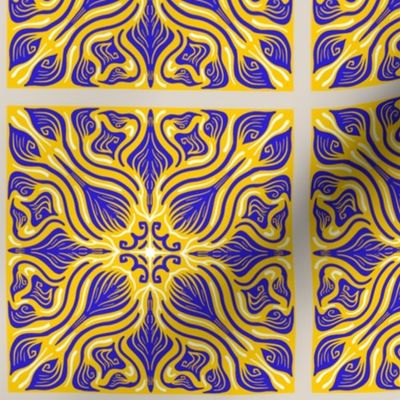 Yellow and Blue 6, Spanish Tile