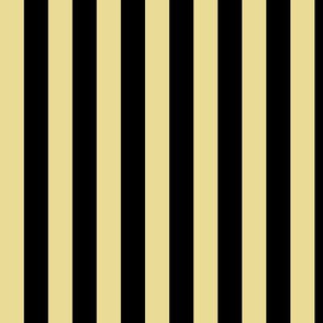 Custard Awning Stripe Pattern Vertical in Black