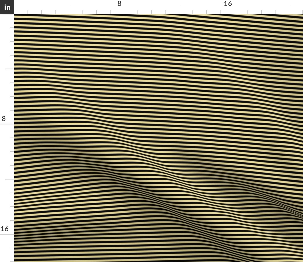 Small Custard Bengal Stripe Pattern Horizontal in Black