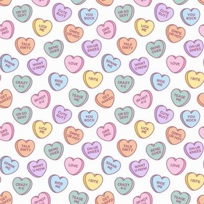 Naughty Candy Hearts Small Outlined