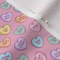 Naughty Candy Hearts: Whispers of Temptation, Small on Pink