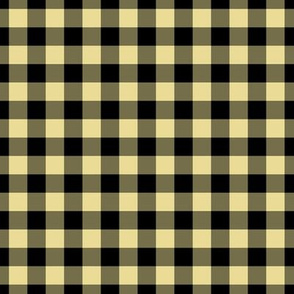 Gingham Pattern - Custard and Black