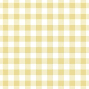 Gingham Pattern - Custard and White