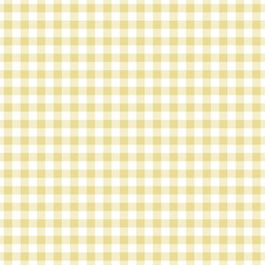 Small Gingham Pattern - Custard and White