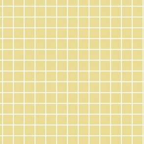 Grid Pattern - Custard and White